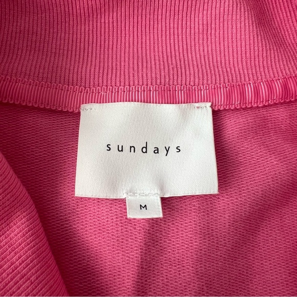 Anthropologie Sundays Pink Anita Pullover Sweatshirt M Pearl Buttons Sweater - Picture 4 of 10